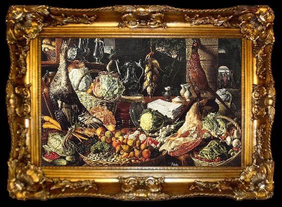framed  Joachim Beuckelaer Kitchen Scene with Meeting on the road to Emmaus, ta009-2